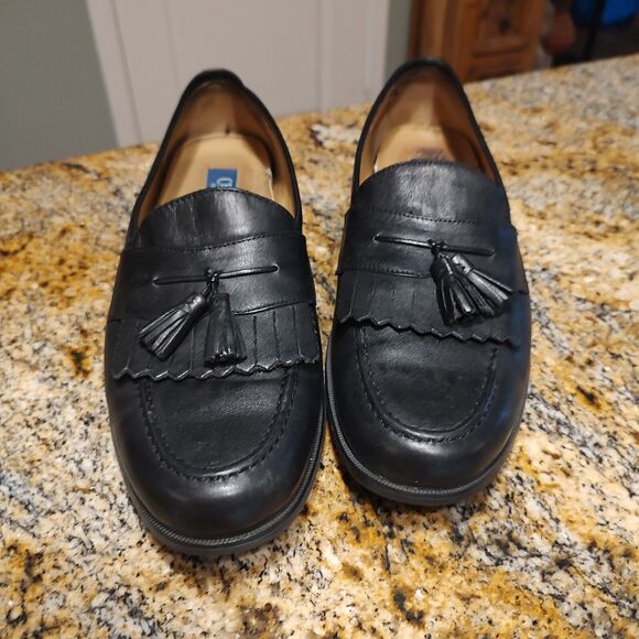Chaps Men's Black Leather Kiltie Tassel Slip On Loafer Shoes 096-8104 Size 10M - Picture 9 of 12